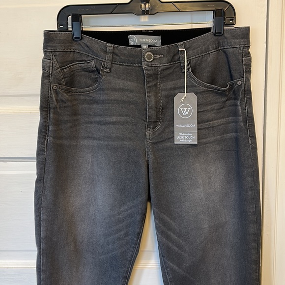 NWT Wit & Wisdom “Ab”solution Luxe Touch Ankle Length Grey Jeans - Picture 4 of 5
